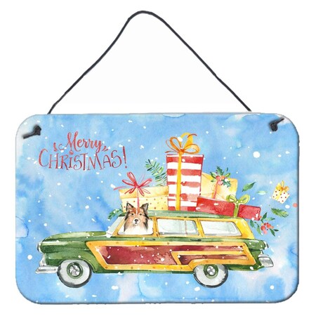 Carolines Treasures Merry Christmas Sheltie Wall or Door Hanging Prints CK2421DS812